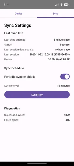 Background sync settings